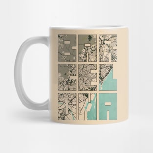 Barcelona, Spain City Map Typography - Vintage Mug